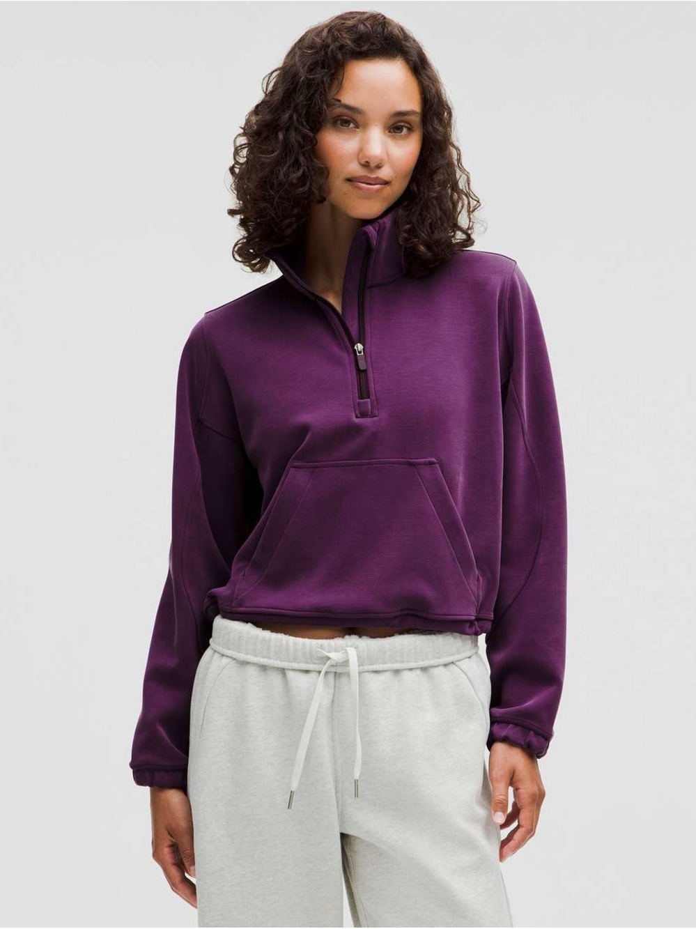 Lululemon Brushed Softstreme Half Zip in Dramatic Magenta